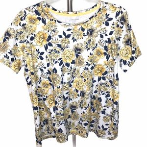 Laura Scott Short Sleeve Yellow Floral T-Shirt